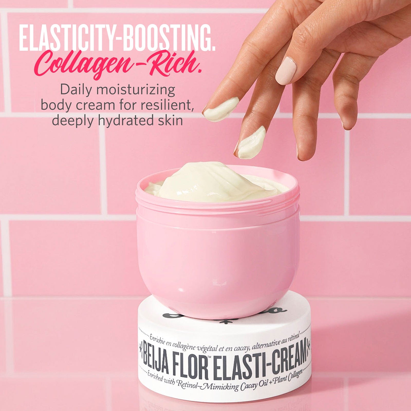 Elasticity-boosting Collagen-rich. Daily moisturizing body cream for resilient, deeply hydrated skin | Beija flor elasti-cream | Sol de Janeiro